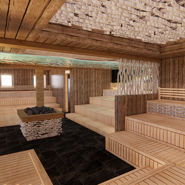 Die neue Lechsauna begeistert mit natürlichen Holzelementen, großzügigen Sitzflächen und einem modernen, alpinen Ambiente, das Wärme und Gemütlichkeit ausstrahlt.